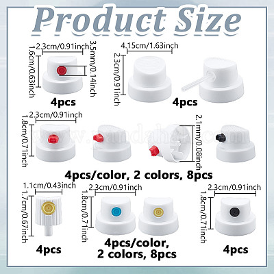 32 шт. 8-х стильный сменный колпачок для аэрозольного баллончика из полиэтилена FIND-NB0006-27-1
