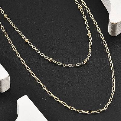 Латунные двухслойные ожерелья NJEW-D302-51G-1