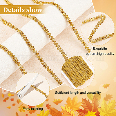 Блестящая металлизированная полиэстеровая плетеная кружевная отделка OCOR-WH0060-46B-1