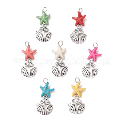 Подвески из синтетической бирюзы PALLOY-JF04259-1