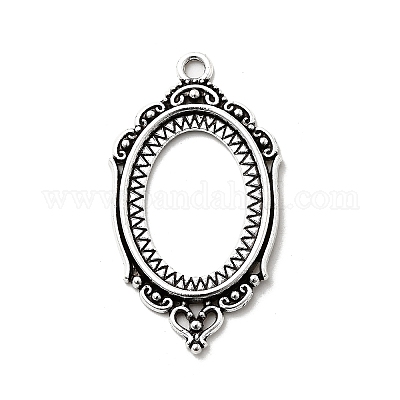 Старинные тибетские стиль сплава подвеска кабошон ободок открыть сеттинги задних TIBEP-O006-35AS-1