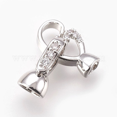 Латунные микро проложить кубического циркония раз за застежками KK-P164-08P-1