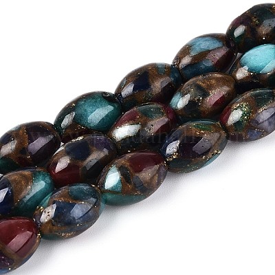 Нити бусин из окрашенных синтетических драгоценных камней G-T144-38C-1