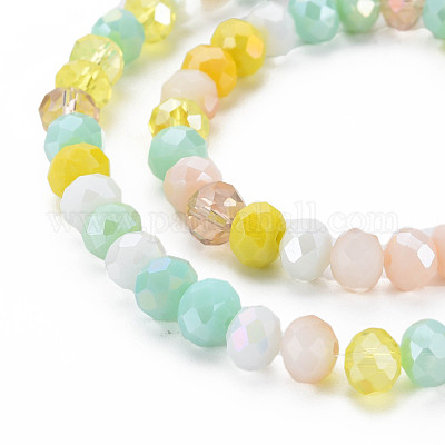 Стеклянные бусины с гальваническим покрытием  EGLA-S194-18F-1