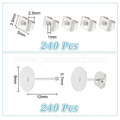 Фурнитура для сережек-гвоздиков из хирургической нержавеющей стали 316 STAS-UN0058-53-1