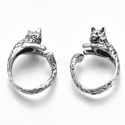 Регулируемые кольца манжеты из сплава тибетского стиля RJEW-T009-12AS-1