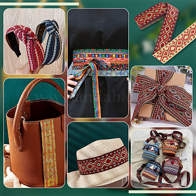 7 м ленты из полиэстера с вышивкой в этническом стиле OCOR-WH0020-17-1