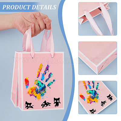 Складные бумажные подарочные пакеты с ручкой ABAG-WH0045-21B-1