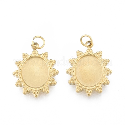 Ионное покрытие (ip) нержавеющая сталь 304 подвеска кабошон оправа STAS-N097-259-1