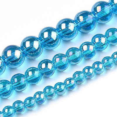 Гальванизируйте прозрачное стекло бисер нитей GLAA-T032-T6mm-AB06-1