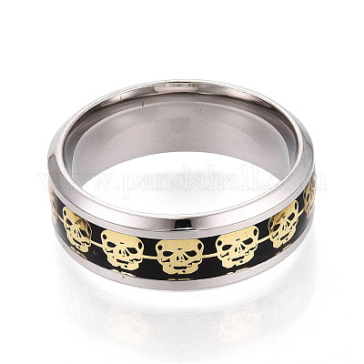 201 широкополосное кольцо из нержавеющей стали&nbsp;RJEW-T005-10-21C-1