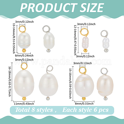 48шт 8 стиля подвески из натурального культивированного пресноводного жемчуга PALLOY-ME00010-1