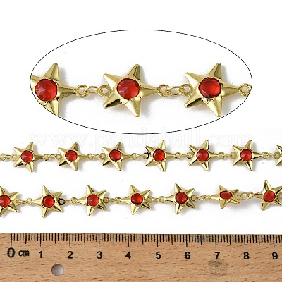 Латунные цепи со стеклянными звеньями CHC-R001-06G-05-1