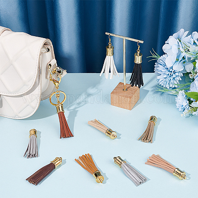 10 шт. 10-х цветные подвески из искусственной кожи с большой кисточкой FIND-PH0008-25-1