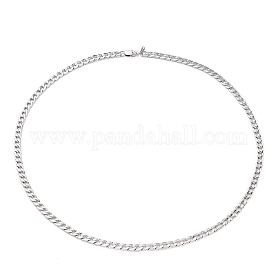 Не тускнеющие мужские ожерелья из нержавеющей стали 304 с кубинскими звеньями NJEW-JN03170-02-1