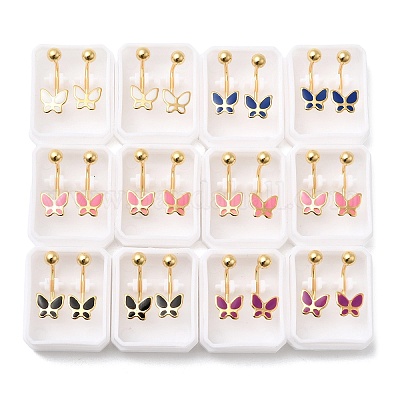 Серьги-гвоздики из нержавеющей стали 304 EJEW-F396-05B-G-1