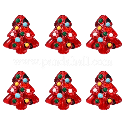 6 шт. нити стеклянных бусин ручной работы с выпуклыми краями LAMP-FS0001-16C-1