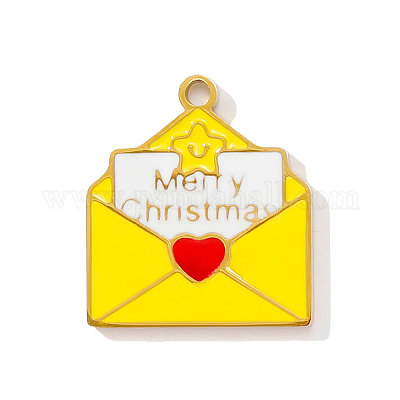 Подвески из нержавеющей стали 304 с эмалью STAS-OY001-75G-1