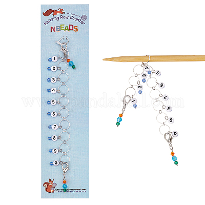 Wholesale NBEADS 2 Pcs Bicone Glass Beaded Knitting Row Counter