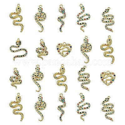 16 pièces 8 styles pendentifs en alliage strass&nbsp;ALRI-CJ0001-06-1