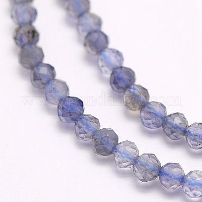 Натуральные кордиерит / иолит / дихроитовые бусины&nbsp;G-F509-15-3mm-1