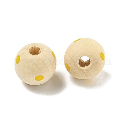 Набивные деревянные европейские бусины WOOD-G022-18F-1