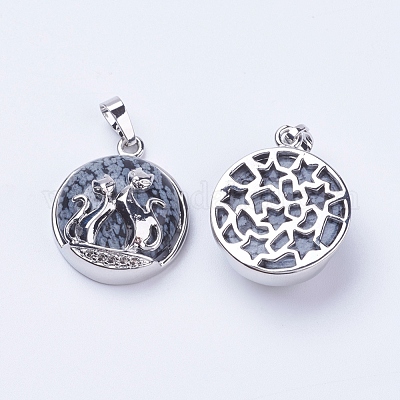 Естественно снежинка обсидиана подвески G-K234-A06-1