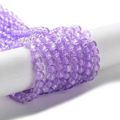 Окрашенного распылением треск стеклянные бусы нити CCG-Q002-4mm-04-1