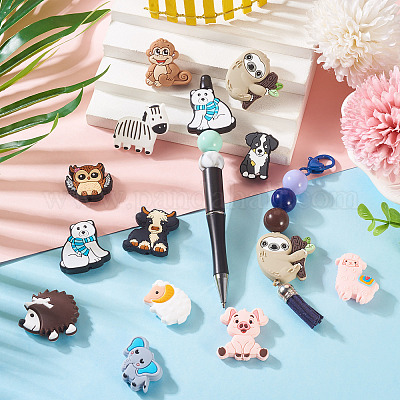 Силиконовые бусины в виде животных из мультфильмов SIL-TA0002-70-1