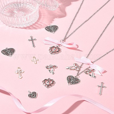 Наборы для самостоятельного изготовления подвесок в виде сердца DIY-FS0007-28-1