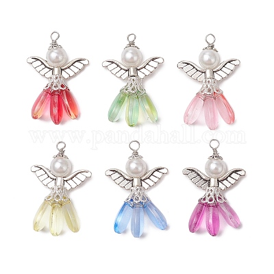 Градиентные цветные стеклянные подвески с краской для выпечки PALLOY-JF03626-1