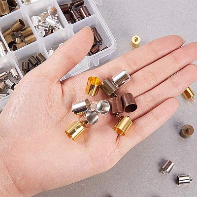 Shop PandaHall 1 Box Brass Cord Ends Mixed Color Cord Terminators Metal Cord  Ends for Jewelry Making 14x10.8x3cm for Jewelry Making - PandaHall Selected
