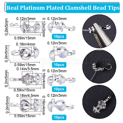 40 шт. 4 латунных наконечника для бусин KK-BBC0010-53-1