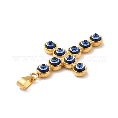 Большие подвески из смолы с вакуумным покрытием pvd ручной работы от сглаза STAS-F277-17G-B-1