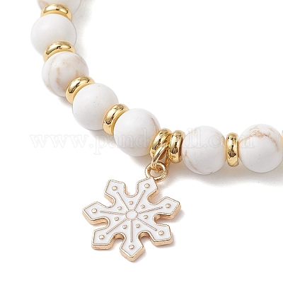 3 шт. рождественские браслеты с подвесками из сплава и эмали BJEW-JB12407-1