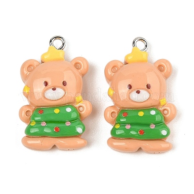 Подвески из непрозрачной смолы на рождественскую тематику RESI-S08-03E-1