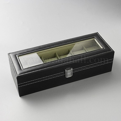 Органайзер для часов из искусственной кожи с 6 отделением ODIS-WH0331-17-1