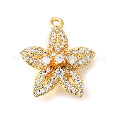 Латунные микропаве прозрачные подвески с фианитом KK-U065-02D-G-1