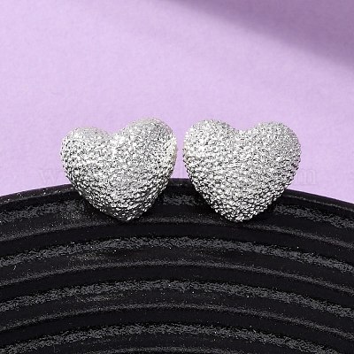 Серьги-гвоздики с текстурированной латунью EJEW-A143-02B-S-1