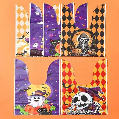 60 шт. 2 пластиковых пакета для конфет на Хэллоуин в форме кролика ABAG-FS0001-06-1