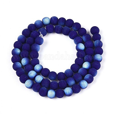 Нити из матовых непрозрачных стеклянных бусин GLAA-T032-P6mm-MBB03-1