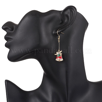 Комплект из рождественского колокольчика с эмалевым сплавом SJEW-JS01344-1