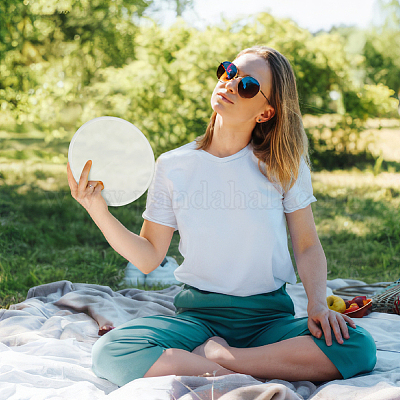 Нейлоновый складной летающий диск или веер с набором сумок для хранения AJEW-WH0009-69O-1