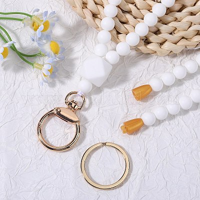 Силиконовые шейные ремни для удостоверений личности с бисером NJEW-SW00025-06-1