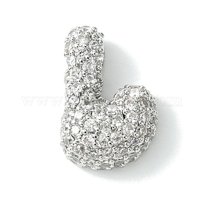 Подвески из латуни с покрытием из прозрачного кубического циркония KK-S378-01P-L-1