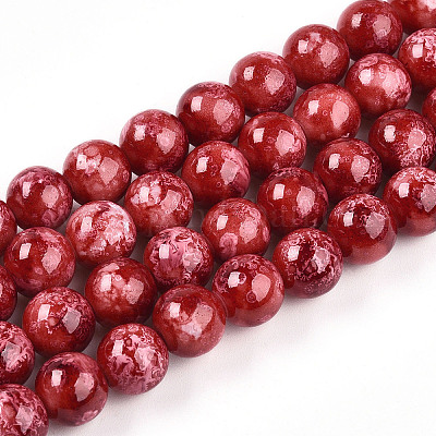 Выпечка окрашенные стеклянные бусины пряди DGLA-N003-10mm-A02-1