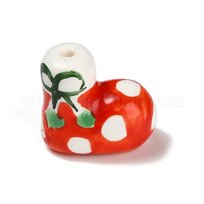 Рождественские фарфоровые бусины ручной работы PORC-L081-01B-1