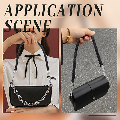 Плетеные круглые ручки для сумок из искусственной кожи FIND-WH0180-01A-P-1