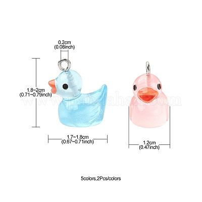 10шт 5 цвета светящиеся прозрачные подвески из смолы RESI-YW0001-38-1