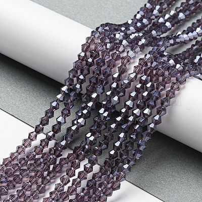 Прозрачные стеклянные бусины гальваническим пряди EGLA-A039-T2mm-A04-1